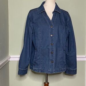 North Style Medium Blue Denim Jacket With 2 Front Pockets Size XL